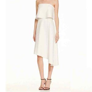Nicholas The Label White Strapless Asymmetric Overlay Dress Dress